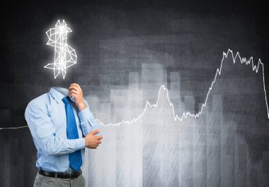 Dolar işareti olan meçhul iş adamı