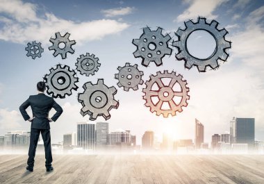 Arkadan görünüş iş adamı 