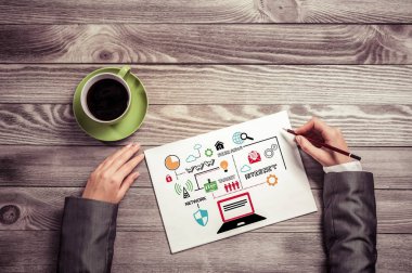 İş stratejisi çizim eller