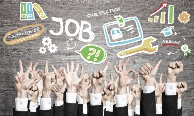 farklı hareketleri gösterilen iş adamları