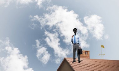 Kamera zoom ile meçhul iş adamı