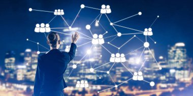 işkadını gece cityscap karşı