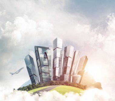 Binalar ile modern cityscape