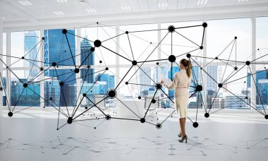 Modern ofis iç şık iş kadını 