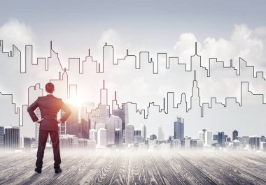 Arka ayakta işadamı