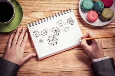 Not defteri vites çizim işkadını