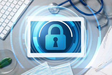 Beyaz tablet pc ve erişim güvenlik kavramı o