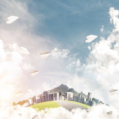 Binalar ile modern cityscape