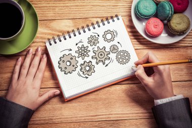 Not defteri vites çizim işkadını