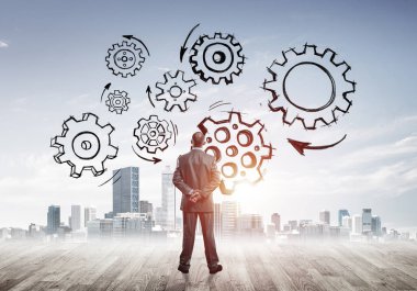 Arkadan görünüş iş adamı 