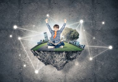 Sevimli çocuk okul çağındaki 