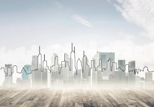 odern cityscape kule ve gökdelen ile