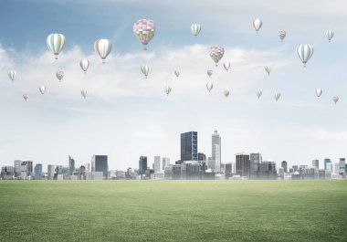 Binalar ile modern cityscape