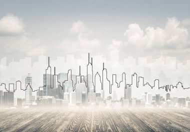odern cityscape kule ve gökdelen ile