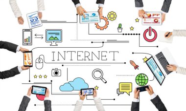 insanlar aygıtlarla birlikte çalışan eller