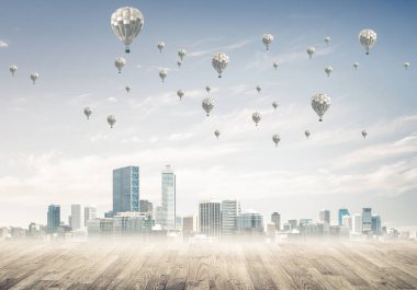 Binalar ile modern cityscape