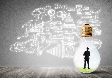 İşadamı ampul içinde