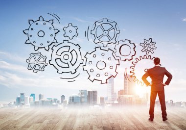 Arkadan görünüş iş adamı 