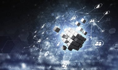 küp şekil ve sosyal bağlantı çizgileri