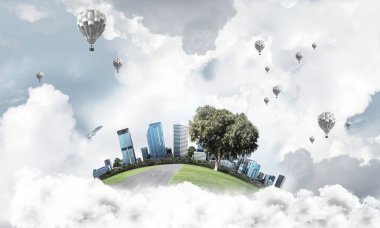 Binalar ile modern cityscape