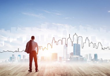 Arka ayakta işadamı