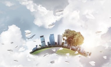 Binalar ile modern cityscape