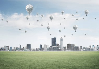 Binalar ile modern cityscape