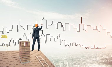 Mühendis adam arka ayakta