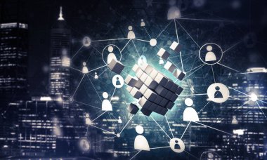 küp şekil ve sosyal bağlantı çizgileri