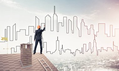 Mühendis adam arka ayakta