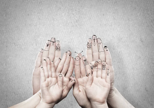 Mani come simbolo di famiglia felice — Foto Stock