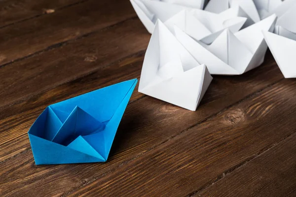 Conjunto de barcos de origami — Fotografia de Stock