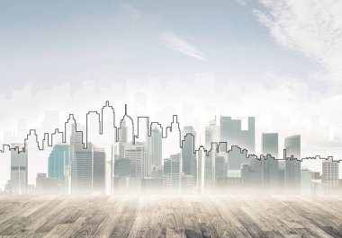 odern cityscape kule ve gökdelen ile