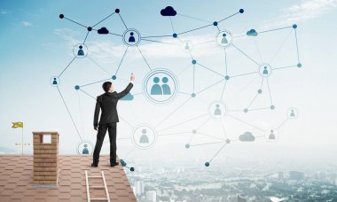 sırt üstü çatı ile bir ayakta 