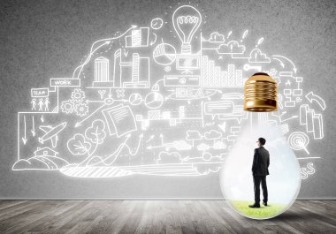 İşadamı ampul içinde