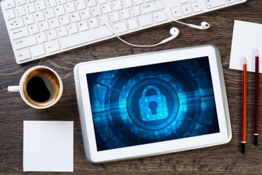 Güvenli ödeme kavramı ile tablet 