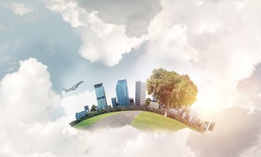 Binalar ile modern cityscape