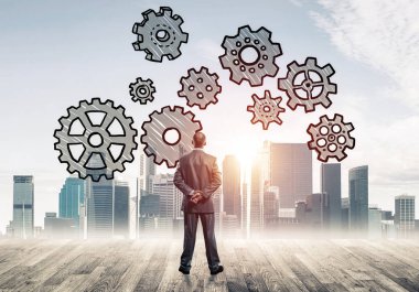 Arkadan görünüş iş adamı 