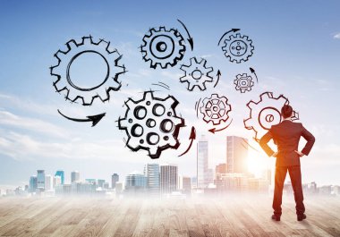 Arkadan görünüş iş adamı 