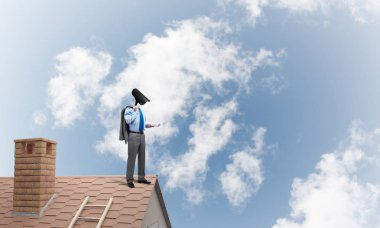 Kamera zoom ile meçhul iş adamı