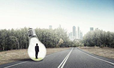 Ampulün içindeki iş adamı