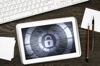 İş çalışma alanı ile tablet  