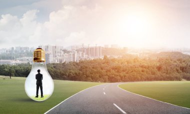 Ampulün içindeki iş adamı