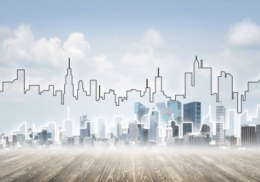 Arka plan resmi şehir merkezi ile 