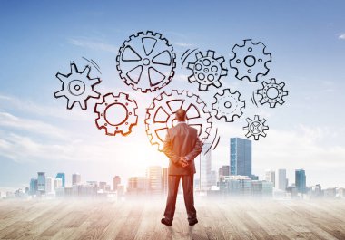 Arkadan görünüş iş adamı 