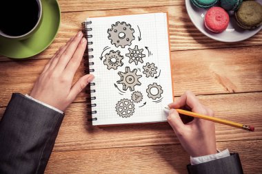 Not Defteri'nde çizim işkadını