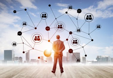 işadamı modern cityscape arıyorsunuz