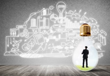 İşadamı ampul içinde