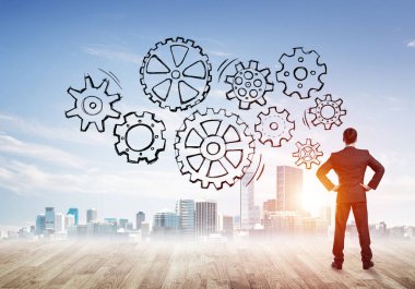 Arkadan görünüş iş adamı 