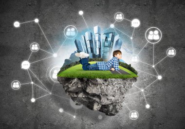 Sevimli çocuk okul çağındaki 